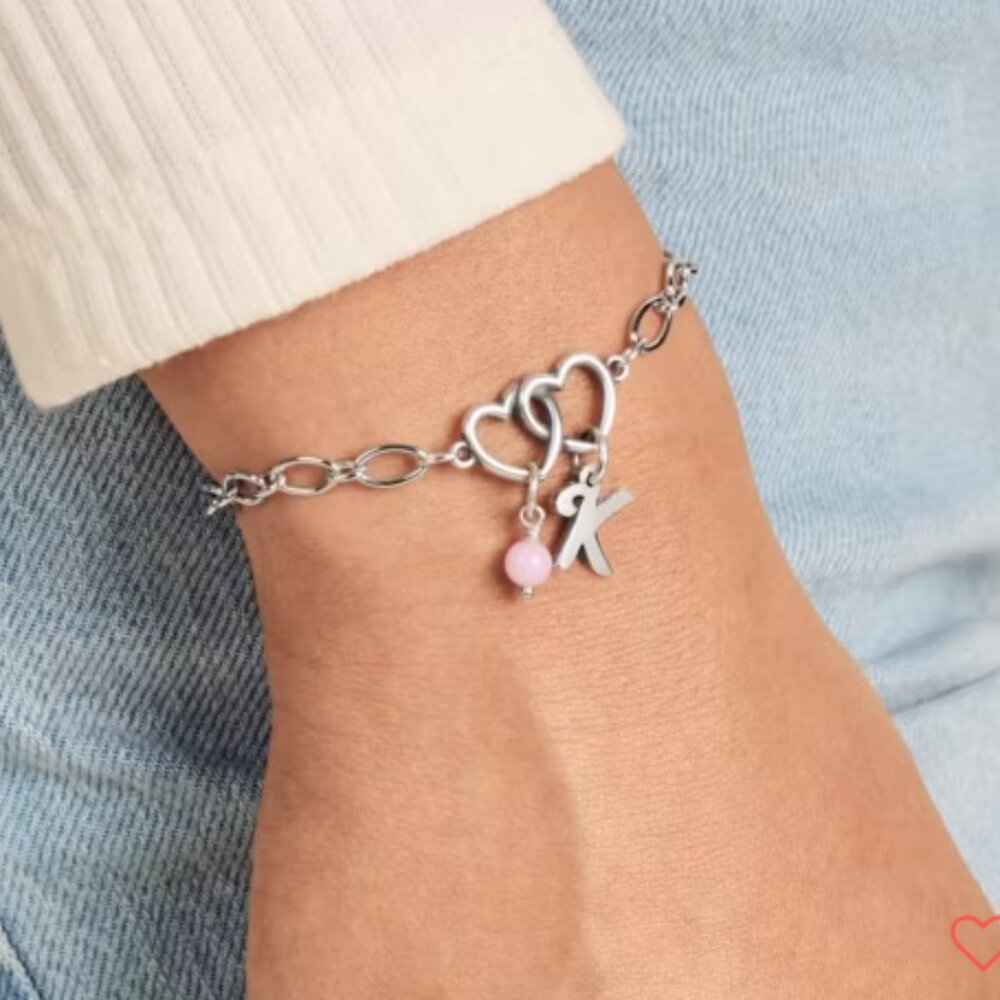 Two Hearts Together Charm Bracelet